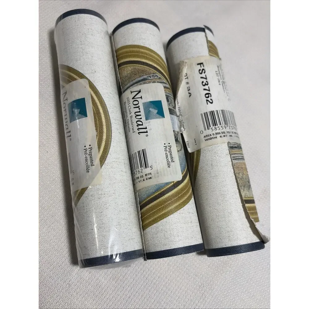 Norwall Vintage Train Wallpaper Border FS73762 Steam Locomotive Lot of 3 Rolls